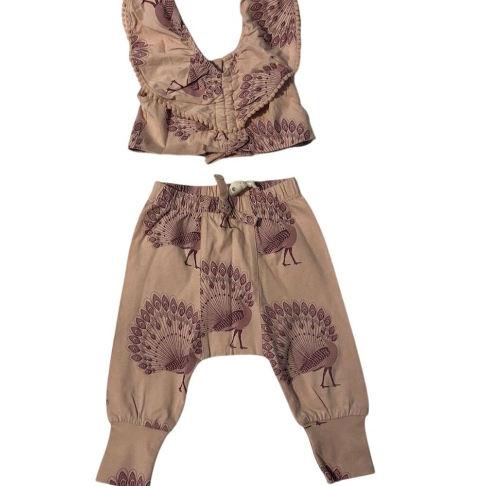 Kate Quinn Girls' 2-Piece Set Size 6-12 MRuffle Top & Panda Pants